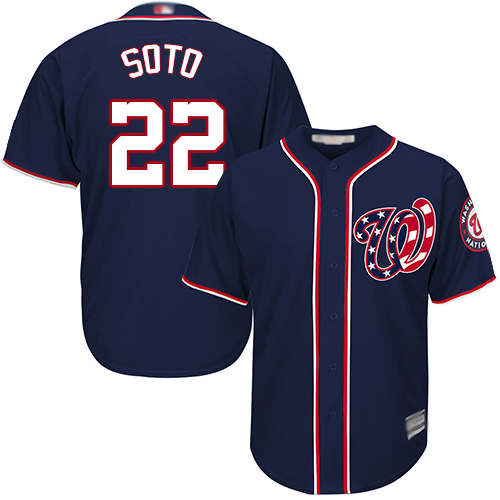 Nationals #22 Juan Soto Navy Blue New Cool Base Stitched Baseball Jersey - Click Image to Close