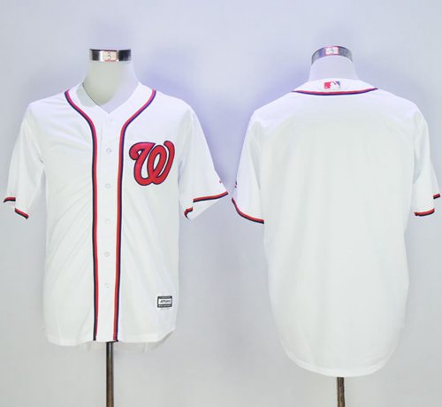 Nationals Blank White New Cool Base Stitched MLB Jersey