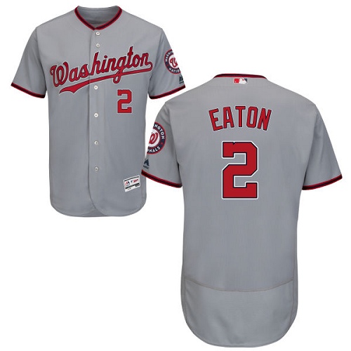 Nationals #2 Adam Eaton Grey Flexbase Authentic Collection Stitched MLB Jersey - Click Image to Close