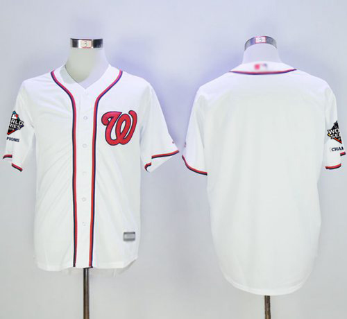 Nationals Blank White New Cool Base 2019 World Series Champions Stitched Baseball Jersey