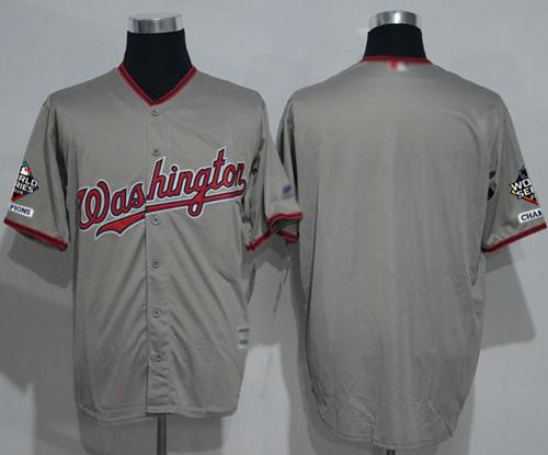 Nationals Blank Grey New Cool Base 2019 World Series Champions Stitched Baseball Jersey