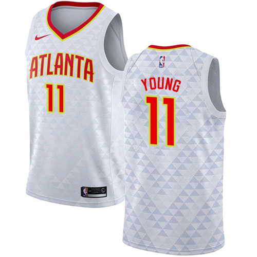 Nike Hawks #11 Trae Young White NBA Swingman Association Edition Jersey