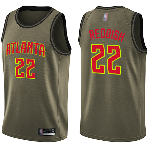 Hawks #22 Cam Reddish Green Salute to Service Basketball Swingman Jersey