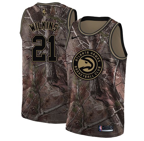 Hawks #21 Dominique Wilkins Camo Basketball Swingman Realtree Collection Jersey