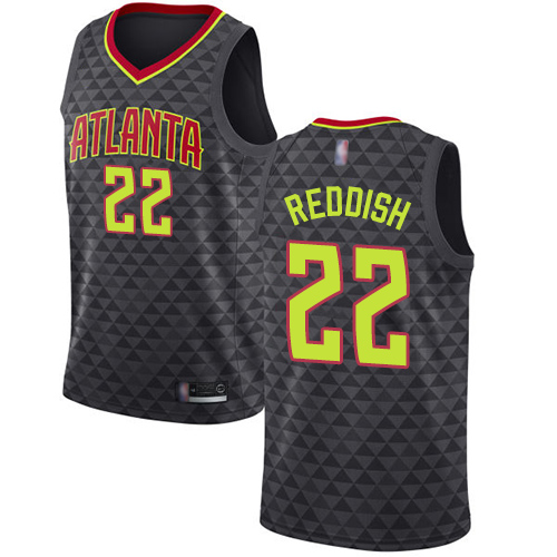 Hawks #22 Cam Reddish Black Basketball Swingman Icon Edition Jersey - Click Image to Close