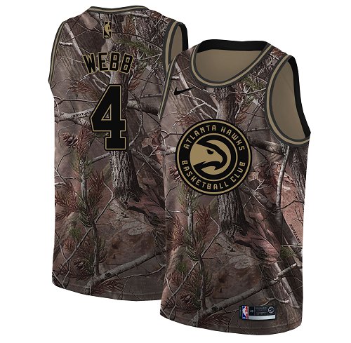 Hawks #4 Spud Webb Camo Basketball Swingman Realtree Collection Jersey - Click Image to Close