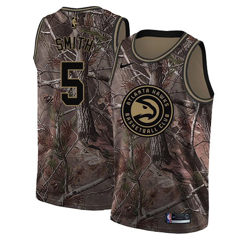 Hawks #5 Josh Smith Camo Basketball Swingman Realtree Collection Jersey - Click Image to Close