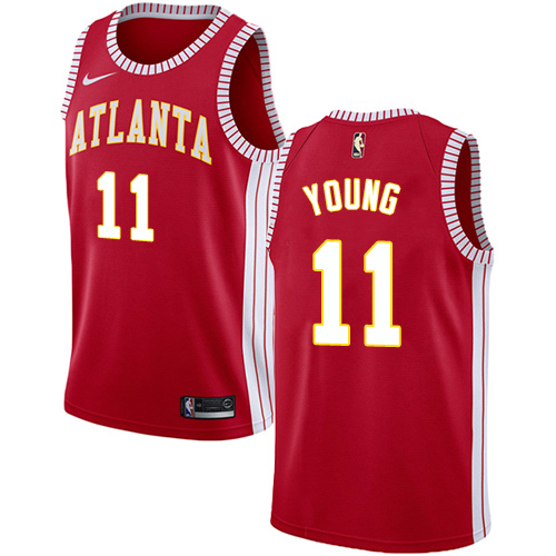 Nike Hawks #11 Trae Young Red NBA Swingman Statement Edition Jersey