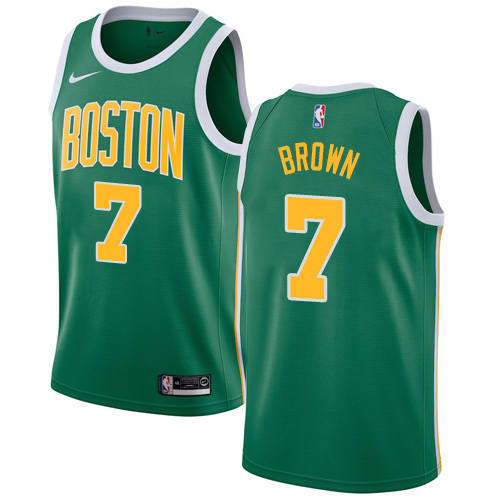 Celtics #7 Jaylen Brown Green Basketball Swingman Earned Edition Jersey