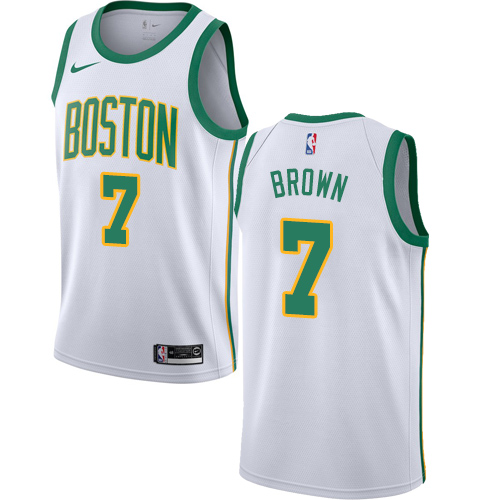 Nike Celtics #7 Jaylen Brown White NBA Swingman City Edition 2018/19 Jersey