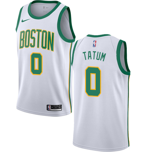 Nike Celtics #0 Jayson Tatum White NBA Swingman City Edition 2018/19 Jersey