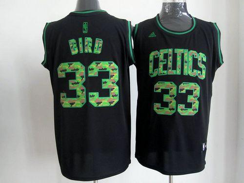 Celtics #33 Larry Bird Black Camo Fashion Stitched NBA Jersey