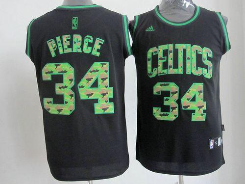 Celtics #34 Paul Pierce Black Camo Fashion Stitched NBA Jersey