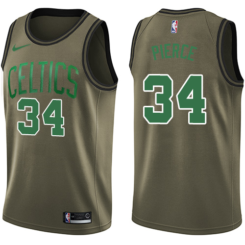 Nike Celtics #34 Paul Pierce Green Salute to Service NBA Swingman Jersey