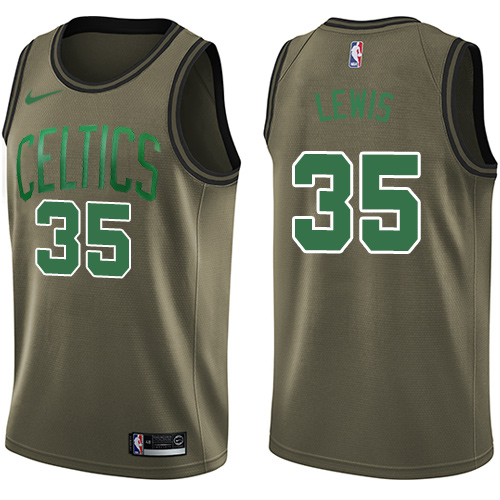 Nike Celtics #35 Reggie Lewis Green Salute to Service NBA Swingman Jersey