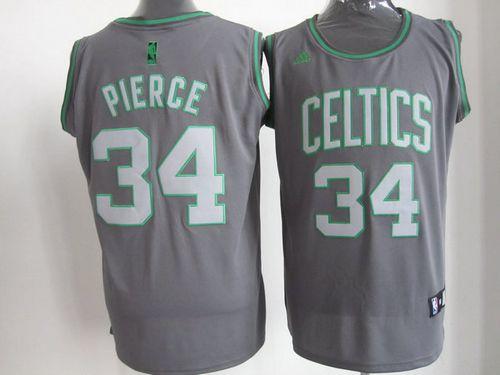 Celtics #34 Paul Pierce Grey Graystone Fashion Stitched NBA Jersey