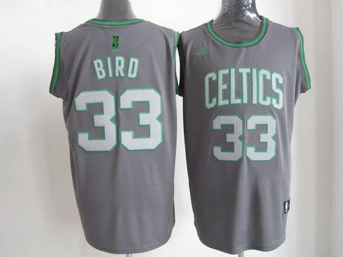 Celtics #33 Larry Bird Grey Graystone Fashion Stitched NBA Jersey