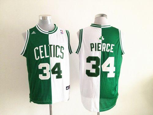 Celtics #34 Paul Pierce Green/White Split Fashion Stitched NBA Jersey