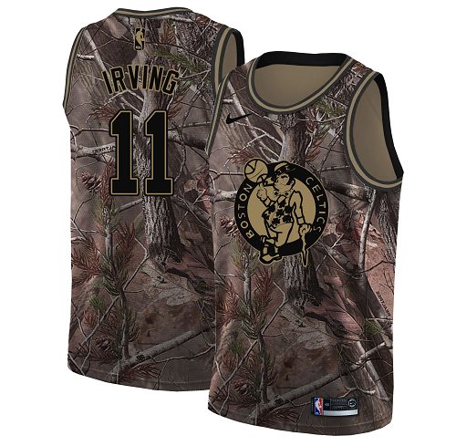 Celtics #11 Kyrie Irving Camo Basketball Swingman Realtree Collection Jersey - Click Image to Close