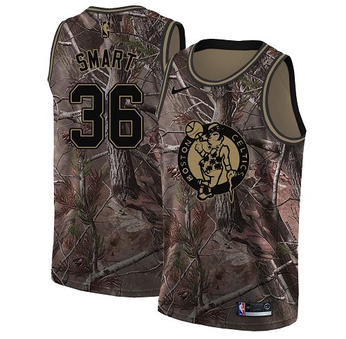 Celtics #36 Marcus Smart Camo Basketball Swingman Realtree Collection Jersey