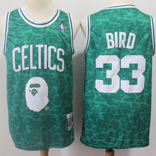 Mitchell And Ness 1985-86 A Bathing Ape Celtics #33 Larry Bird Green Stitched NBA jersey