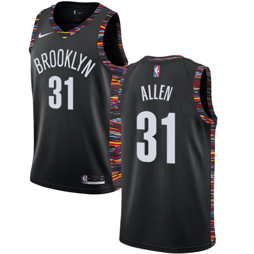 Nets #31 Jarrett Allen Black Basketball Swingman City Edition 2018/19 Jersey