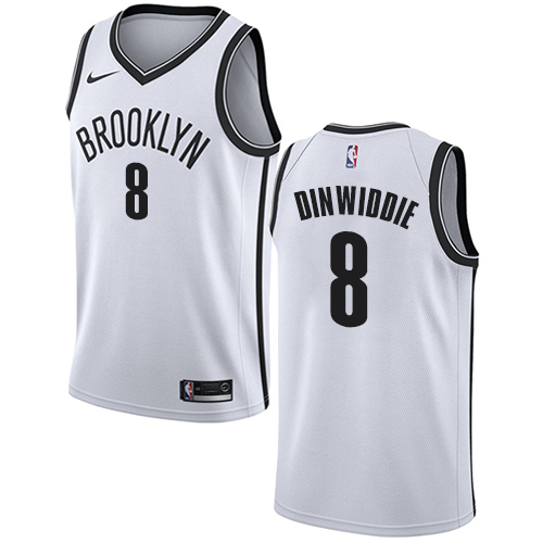 Nike Nets #8 Spencer Dinwiddie White NBA Swingman Association Edition Jersey