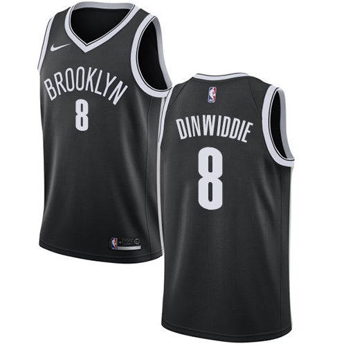 Nike Nets #8 Spencer Dinwiddie Black NBA Swingman Icon Edition Jersey