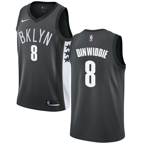 Nike Nets #8 Spencer Dinwiddie Gray NBA Swingman Statement Edition Jersey