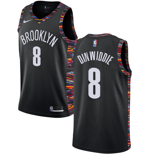 Nike Nets #8 Spencer Dinwiddie Black NBA Swingman City Edition 2018/19 Jersey