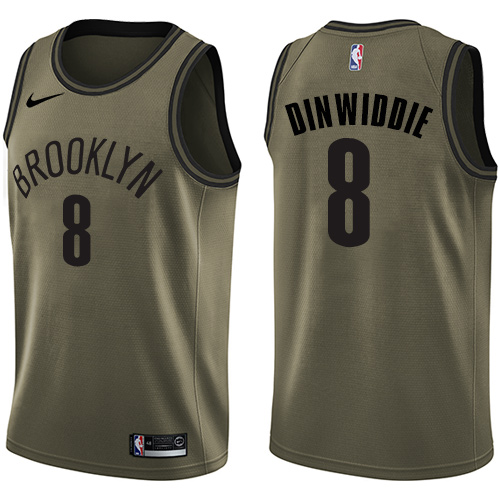 Nike Nets #8 Spencer Dinwiddie Green NBA Swingman Salute to Service Jersey