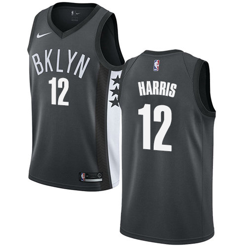 Nets #12 Joe Harris Gray Basketball Swingman Statement Edition Jersey