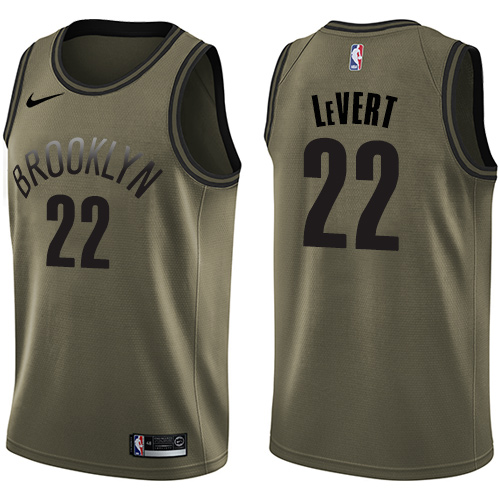 Nike Nets #22 Caris LeVert Green Salute to Service NBA Swingman Jersey