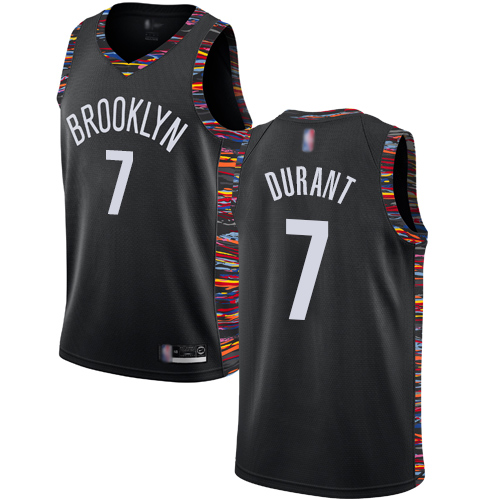 Nets #7 Kevin Durant Black Basketball Swingman City Edition 2018/19 Jersey