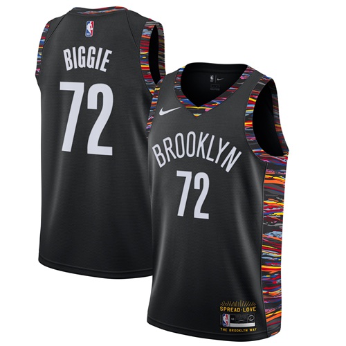 Nets #72 Biggie Black Basketball Swingman Music Edition Jersey