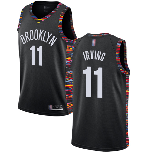 Nets #11 Kyrie Irving Black Basketball Swingman City Edition 2018/19 Jersey - Click Image to Close