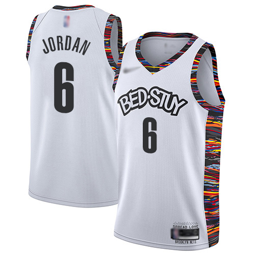 Nets #6 DeAndre Jordan White Basketball Swingman City Edition 2019/20 Jersey - Click Image to Close