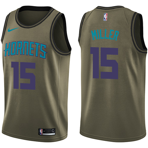 Nike Hornets #15 Percy Miller Green Salute to Service NBA Swingman Jersey