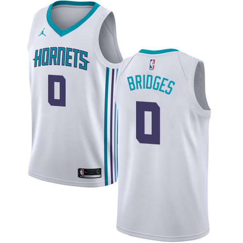 Nike Hornets #0 Miles Bridges White NBA Jordan Swingman Association Edition Jersey