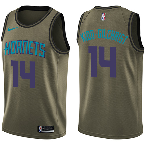 Nike Hornets #14 Michael Kidd-Gilchrist Green Salute to Service NBA Swingman Jersey