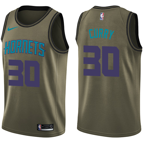 Nike Hornets #30 Dell Curry Green Salute to Service NBA Swingman Jersey