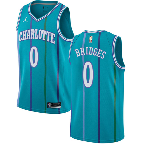 Nike Hornets #0 Miles Bridges Aqua NBA Jordan Swingman Hardwood Classics Jersey