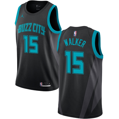 Nike Hornets #15 Kemba Walker Black NBA Jordan Swingman City Edition 2018/19 Jersey