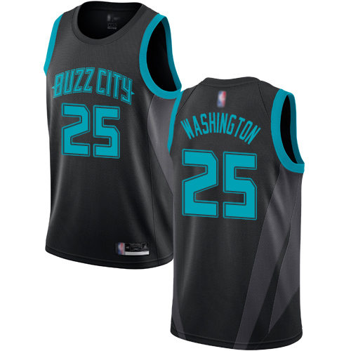 Hornets #25 PJ Washington Black Basketball Jordan Swingman City Edition 2018/19 Jersey