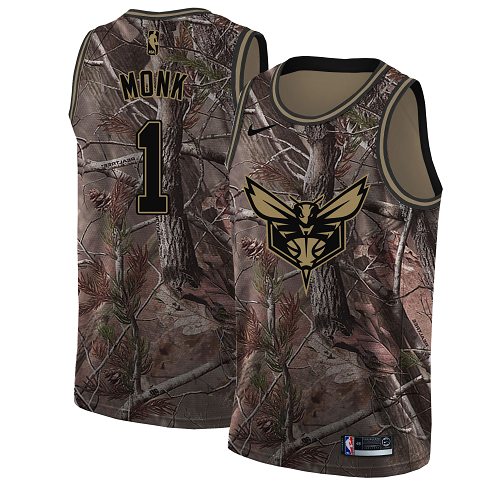 Hornets #1 Malik Monk Camo Basketball Swingman Realtree Collection Jersey