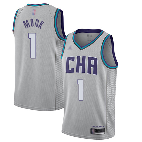 Hornets #1 Malik Monk Gray Basketball Jordan Swingman City Edition 2019/20 Jersey