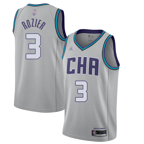 Hornets #3 Terry Rozier Gray Basketball Jordan Swingman City Edition 2019/20 Jersey