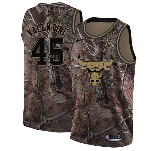 Nike Bulls #45 Denzel Valentine Camo NBA Swingman Realtree Collection Jersey