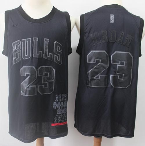 Bulls #23 Michael Jordan Black Basketball MVP Swingman Jersey - Click Image to Close