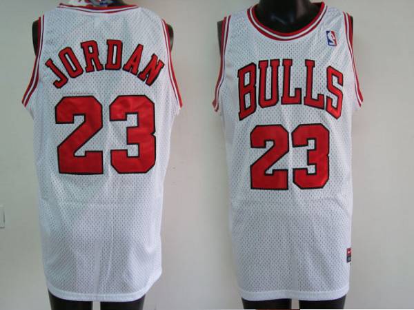 Bulls #23 Michael Jordan Stitched White NBA Jersey